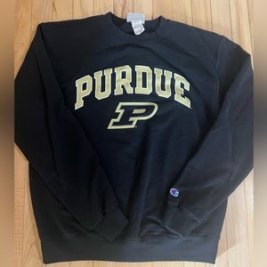 Champion Purdue Boilermaker black arch mascot crew neck sweatshirt
